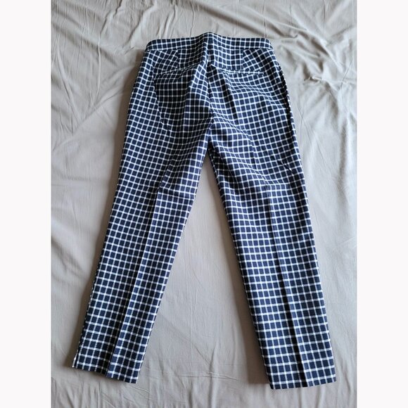 NWOT J. Crew Martie Slim Cropped Pant in Bi-Stretch Navy/White Gingham - Picture 6 of 14